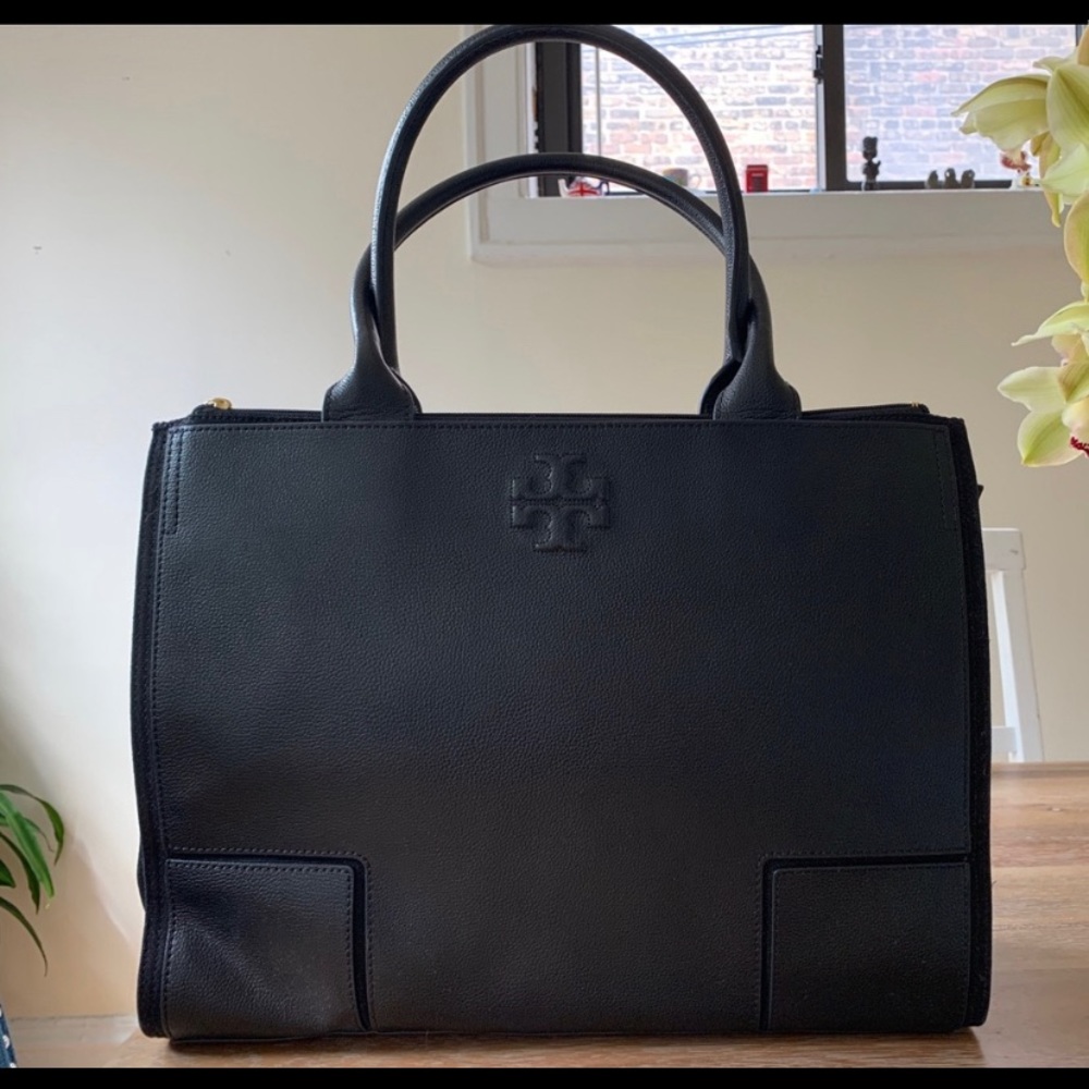 Tory Burch Ella Canvas and Leather Tote